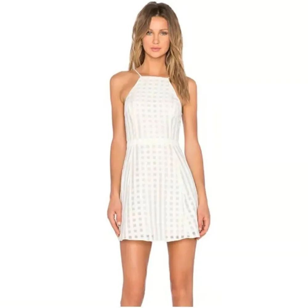 Lovers + Friends gingham halter neck dress Small
